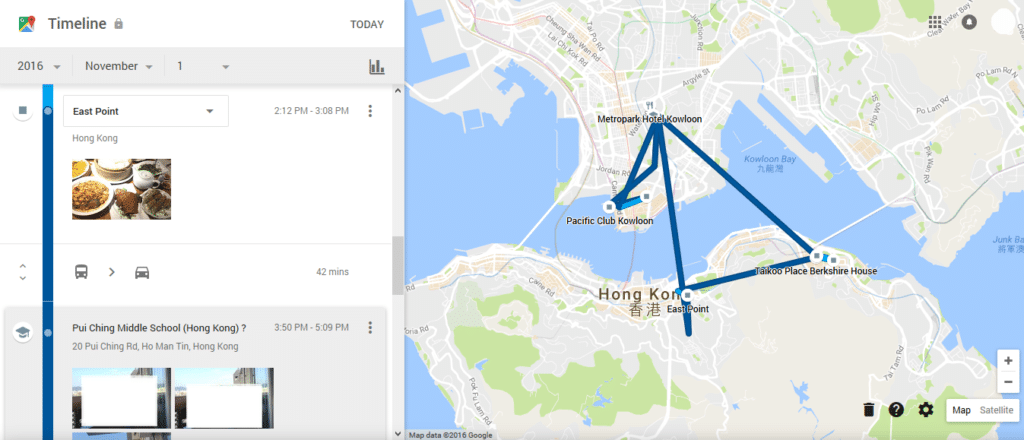 Google Timeline Uses