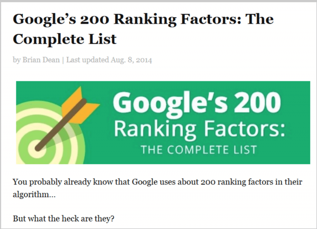 Google Ranking Factors